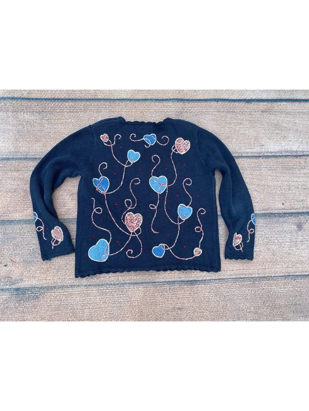 VTG Y2K Cottagecore embroidered whimsical twee grandmacore teacher sweater L